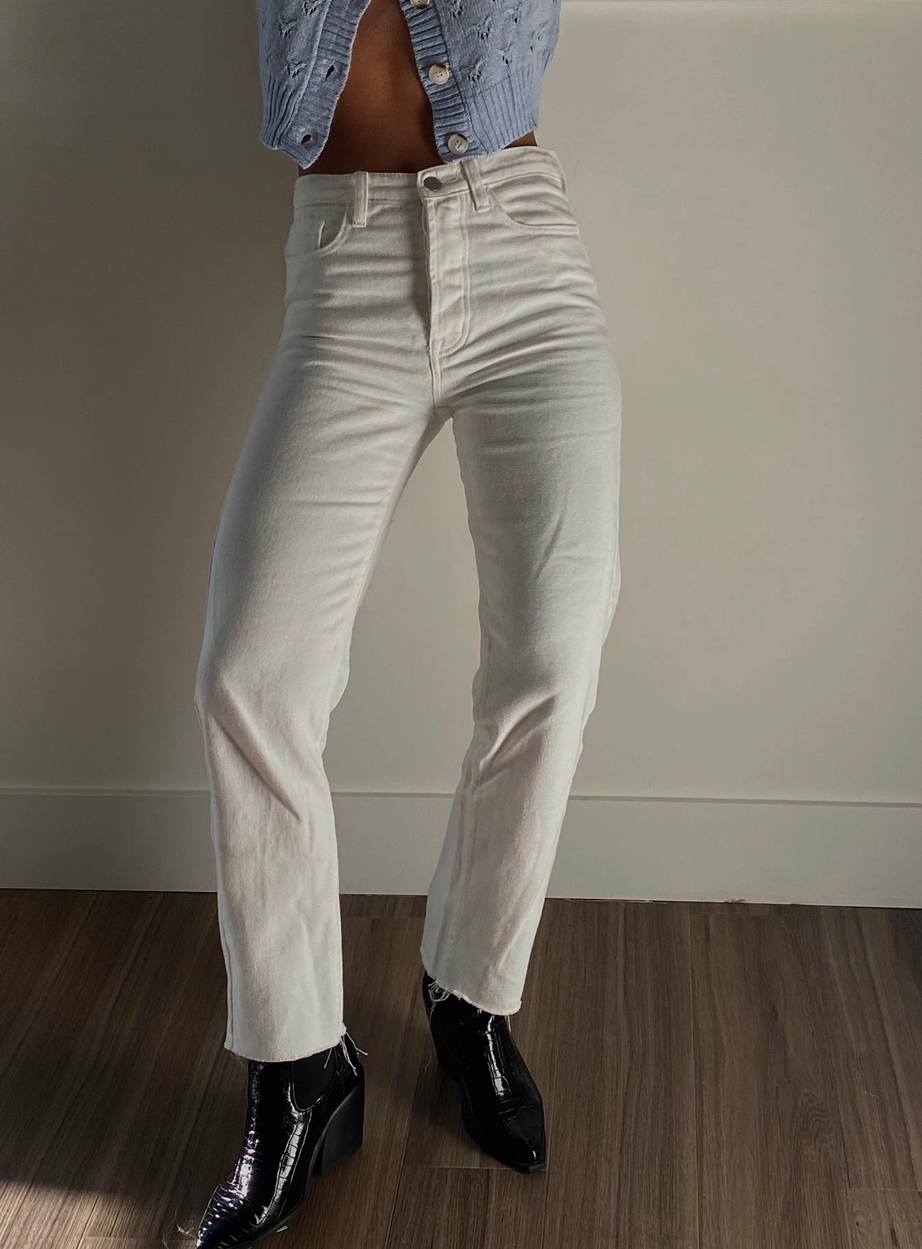 white denim jean