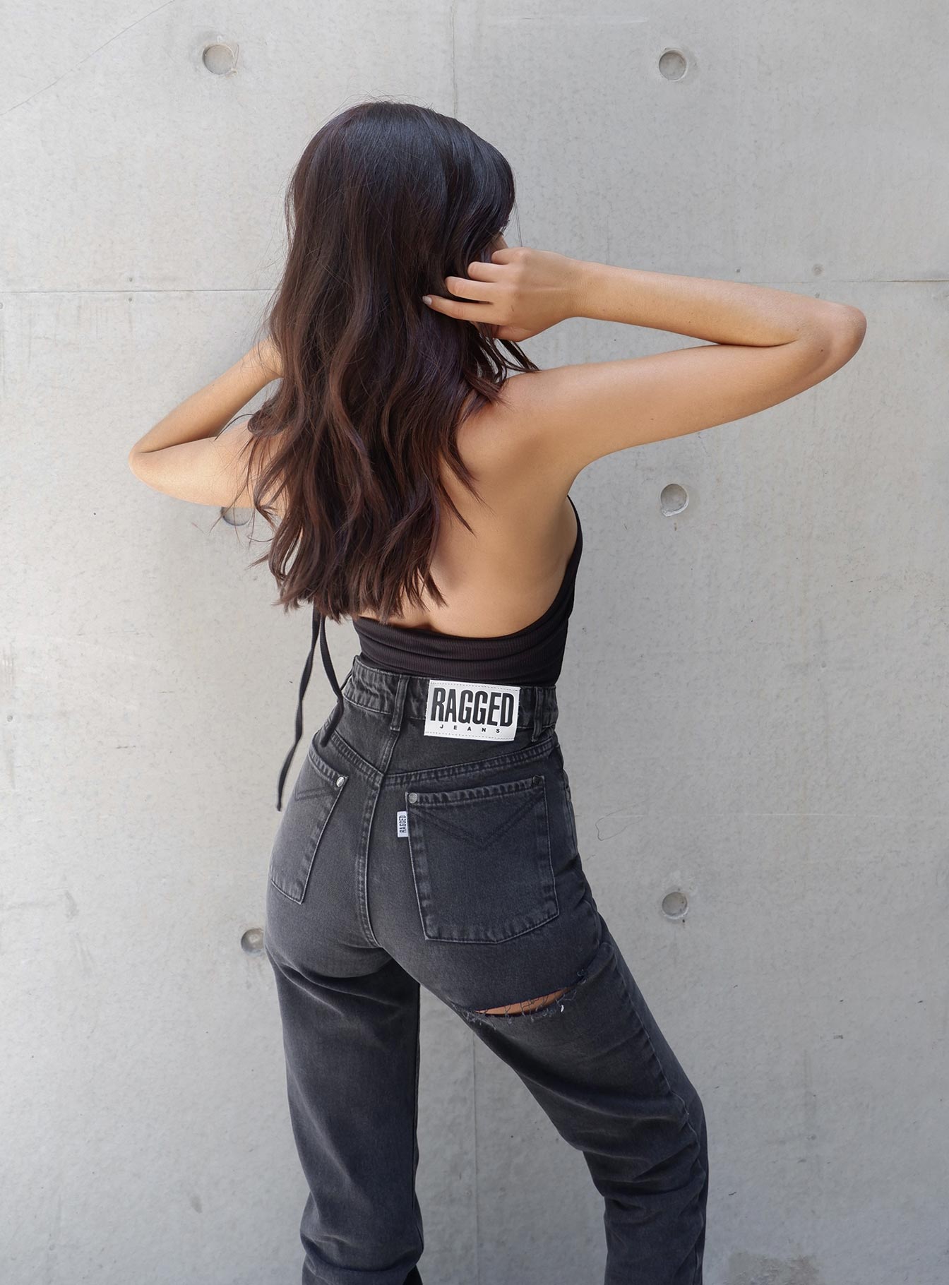 booty cut out jeans