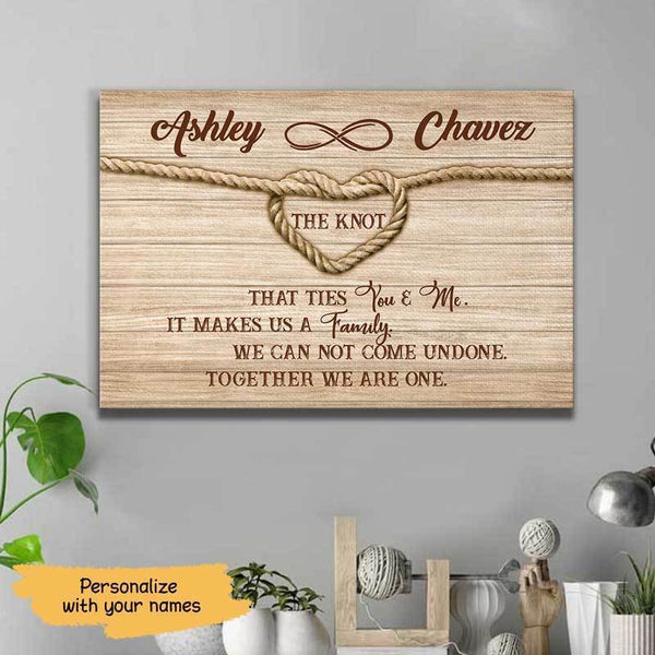 Family gifts Family Heart Knot Personalized Canvas one