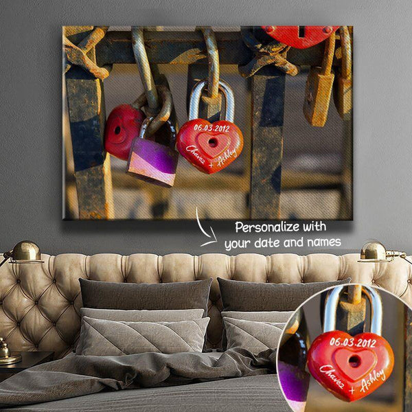 Family gifts Family Key Couple Love Personalized Canvas