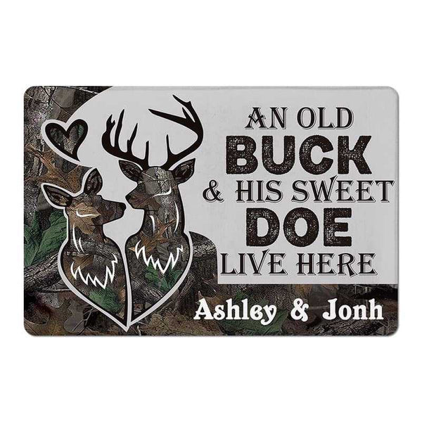 Family Gifts Hunting Family Live Here Personalized Doormat