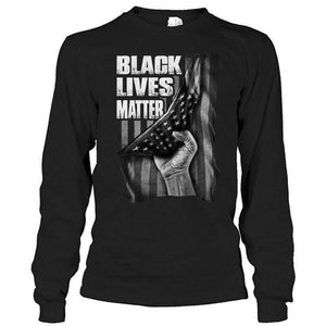 Black Lives Matter Nation Flag Long Sleeve T-Shirt