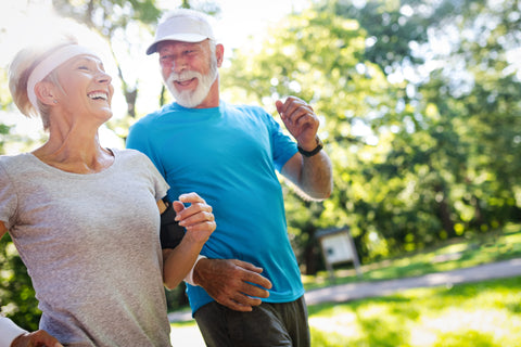 superfood science vitality rescue Active Senior Couple Enjoying Brisk Walking