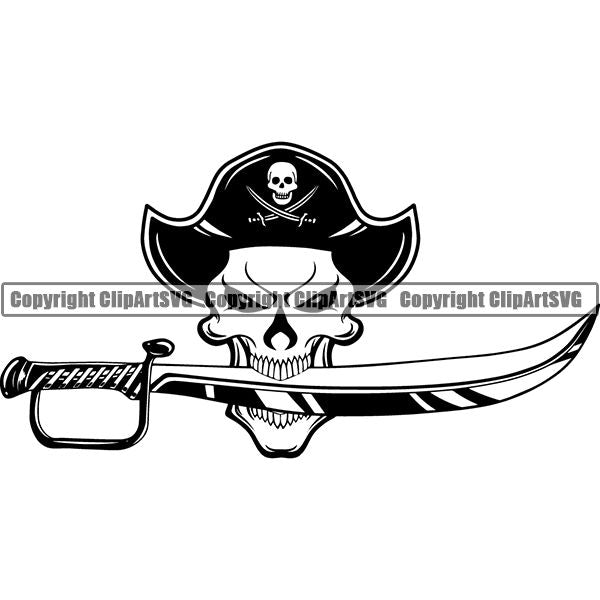 Download Pirate Sea Gangster Criminal Warrior Hat Sword Skull ...