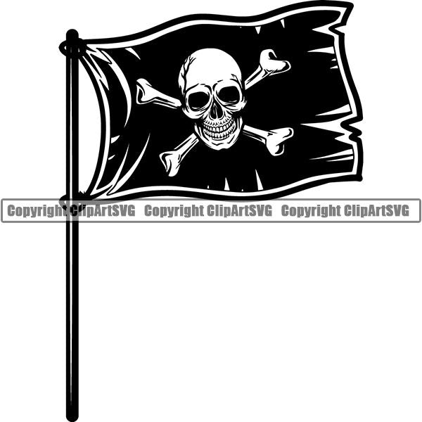 Download Pirate Sea Gangster Criminal Warrior Flag ClipArt SVG ...