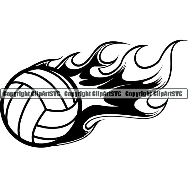 Sports Game Volleyball Fire ClipArt SVG – ClipArt SVG