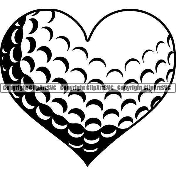 Download Sports Game Golf Heart Love ClipArt SVG - ClipArt SVG