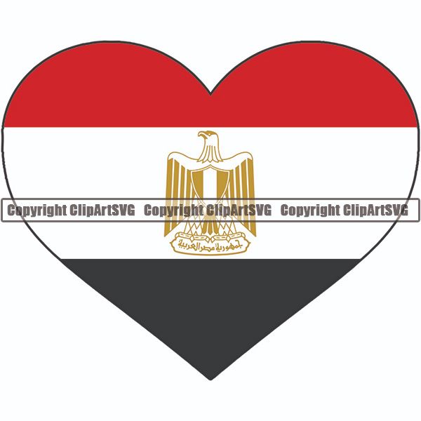 Country Flag Heart Egypt ClipArt SVG – ClipArt SVG