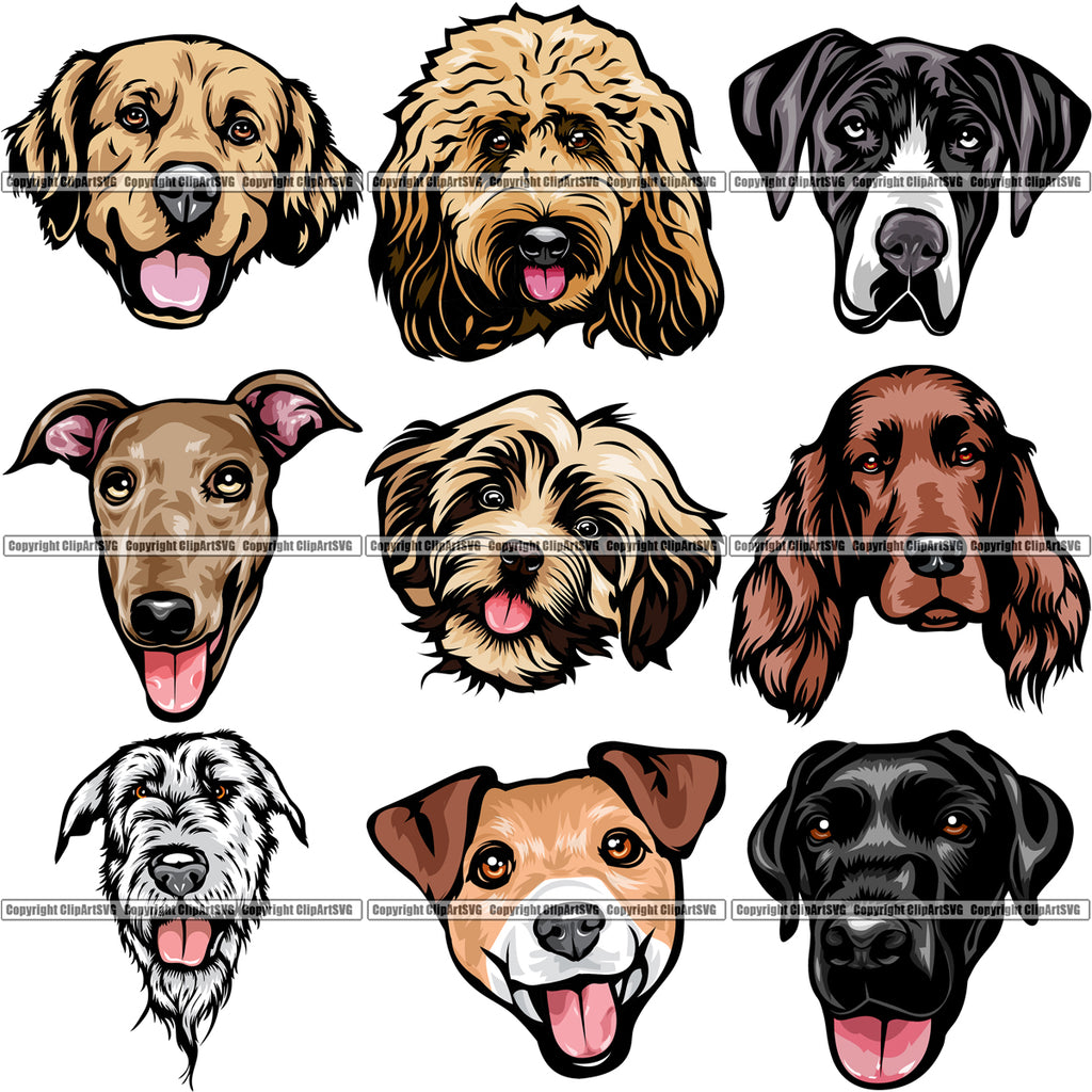 Download 100 DOG BREED HEADS Color Designs Volume 01 BUNDLE OF THE ...