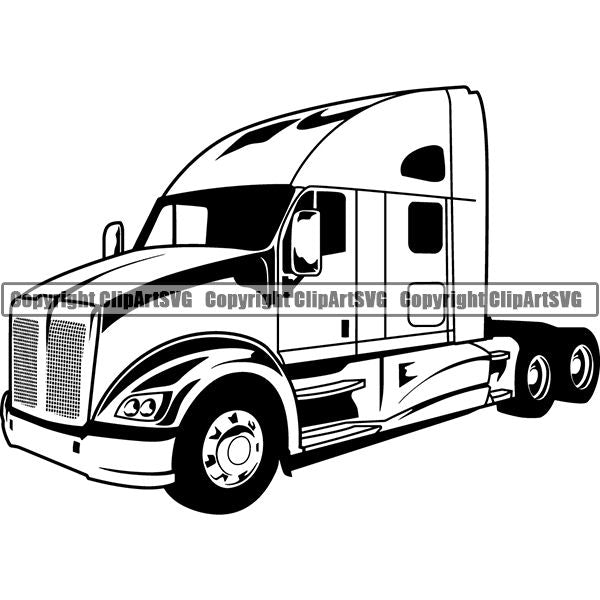 Truck Driver Trucking Trucker Driving Transportation Semi Tractor Trailer Clipart Svg Clipart Svg