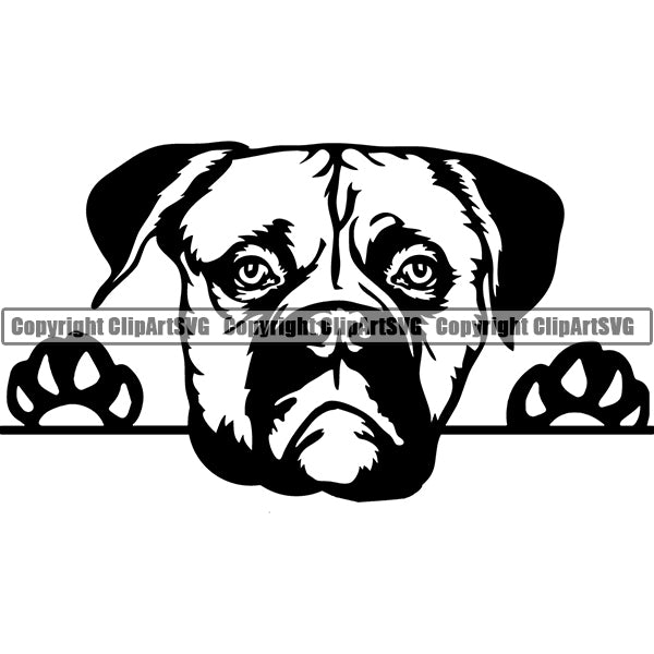 Download American Bulldog Peeking Dog Breed ClipArt SVG - ClipArt SVG