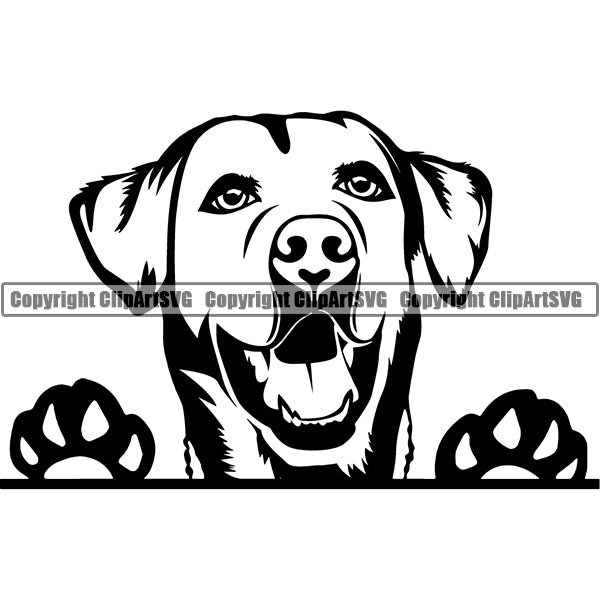 Dogs Peeking Black And White – ClipArt SVG