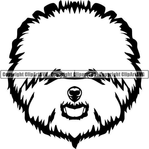 Bichon Frise Dog Breed Head Face ClipArt SVG – ClipArt SVG