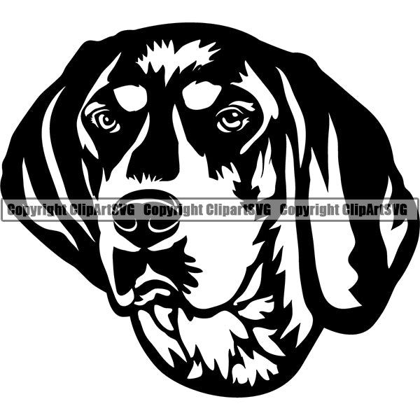 Bluetick Coonhound Dog Breed Head Face ClipArt SVG – ClipArt SVG