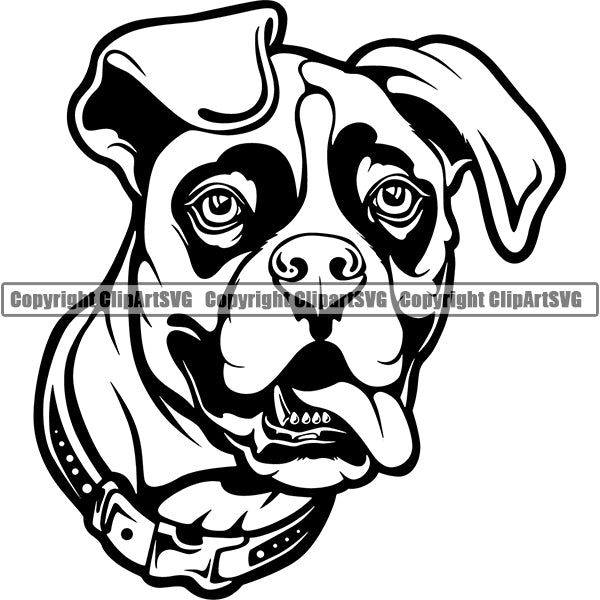Boxer Dog Breed Head Face ClipArt SVG – ClipArt SVG