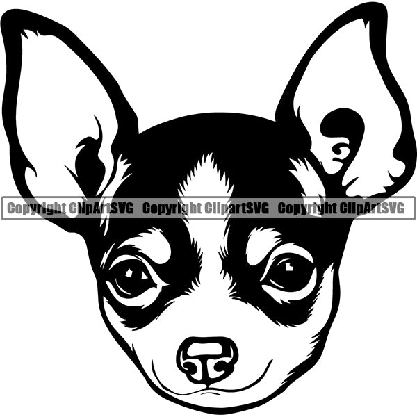 Chihuahua Dog Breed Head Face ClipArt SVG – ClipArt SVG