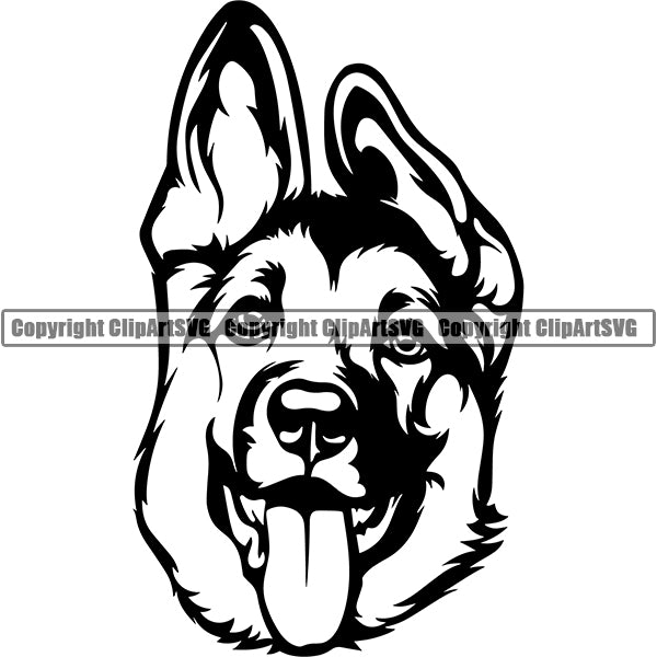 German Shepherd Dog Breed Head Face ClipArt SVG – ClipArt SVG