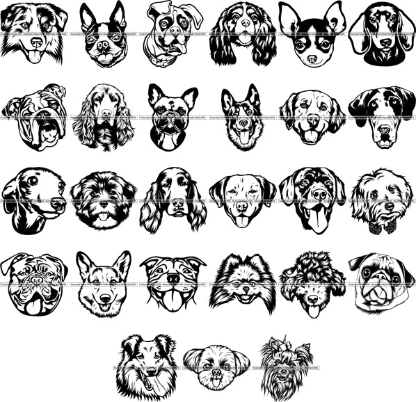 Download Dogs Head Black And White Clipart Svg