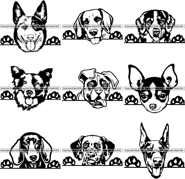 Download 27 World Famous Peeking Dog Breed Top Selling Designs Super Bundle Clipart Svg Clipart Svg