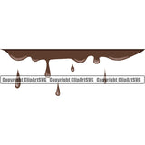 Chocolate Mud Drip Dripping Design Element Drop Dropping Muddy Dirt Dirty Chocolate Poop Wet Liquid Splash Splashing Clipart SVG