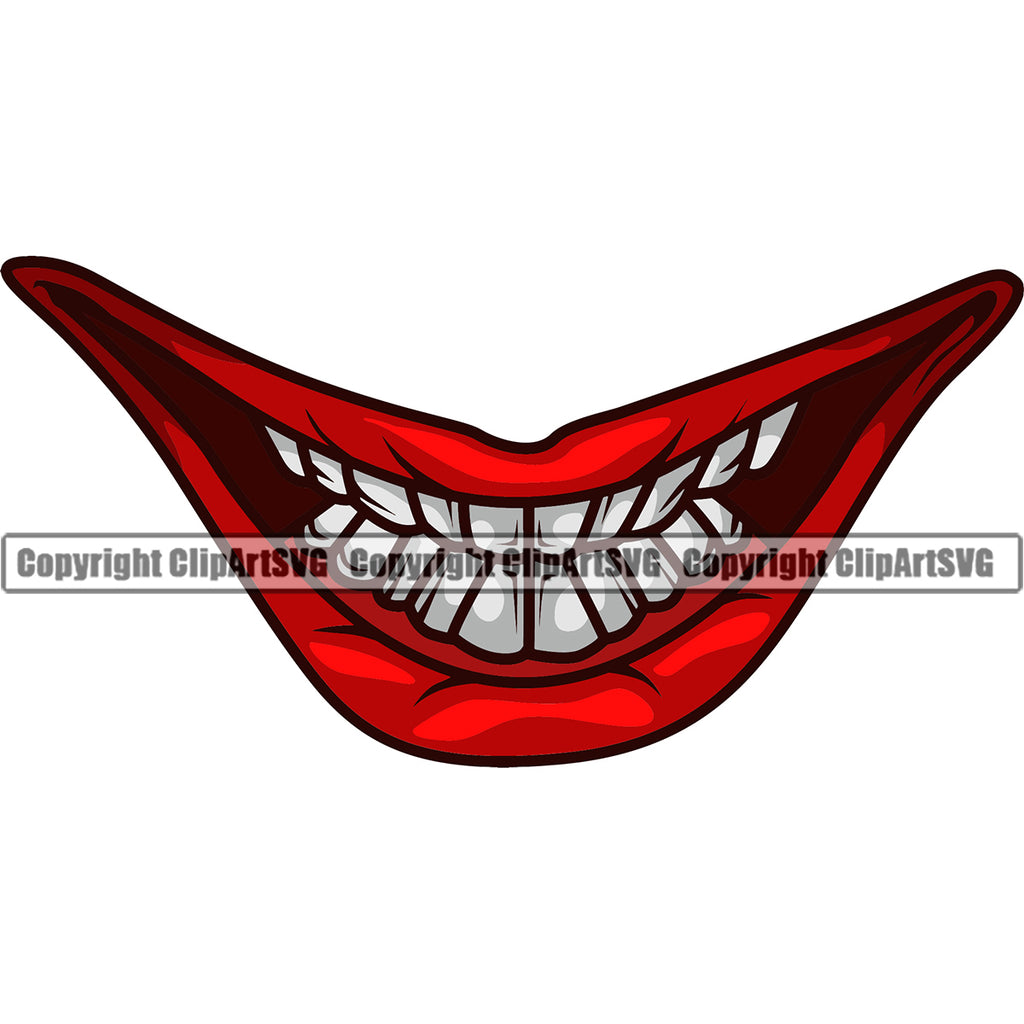 Lips Evil Sinister Grin Grinning Smile Face Design Element Mouth ...