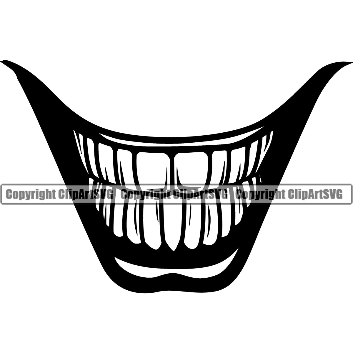 Lips Design Element Joker Face Mouth Position Head Cartoon Character ...