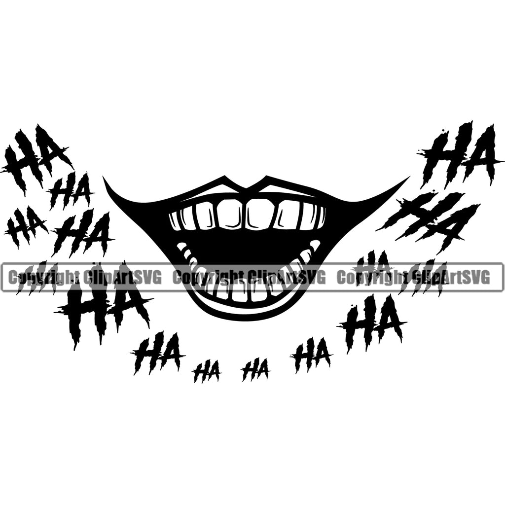 Lips Open Clown Mouth Ha Ha Text Design Element Face Position Head Evil ...