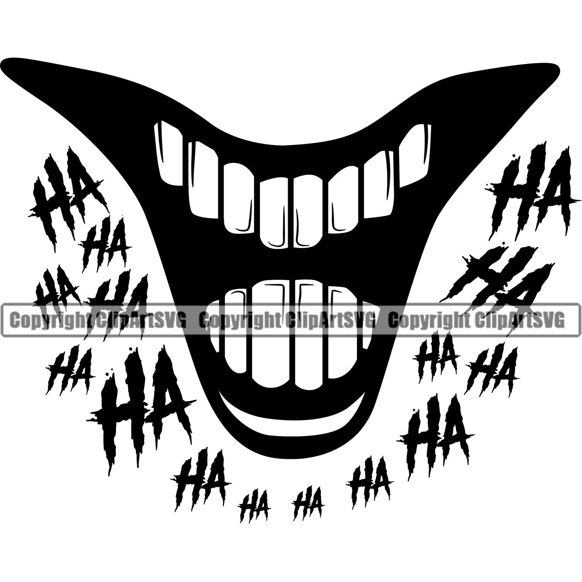 Lips Black Clown Ha Ha Text Design Element Face Mouth Position Head ...