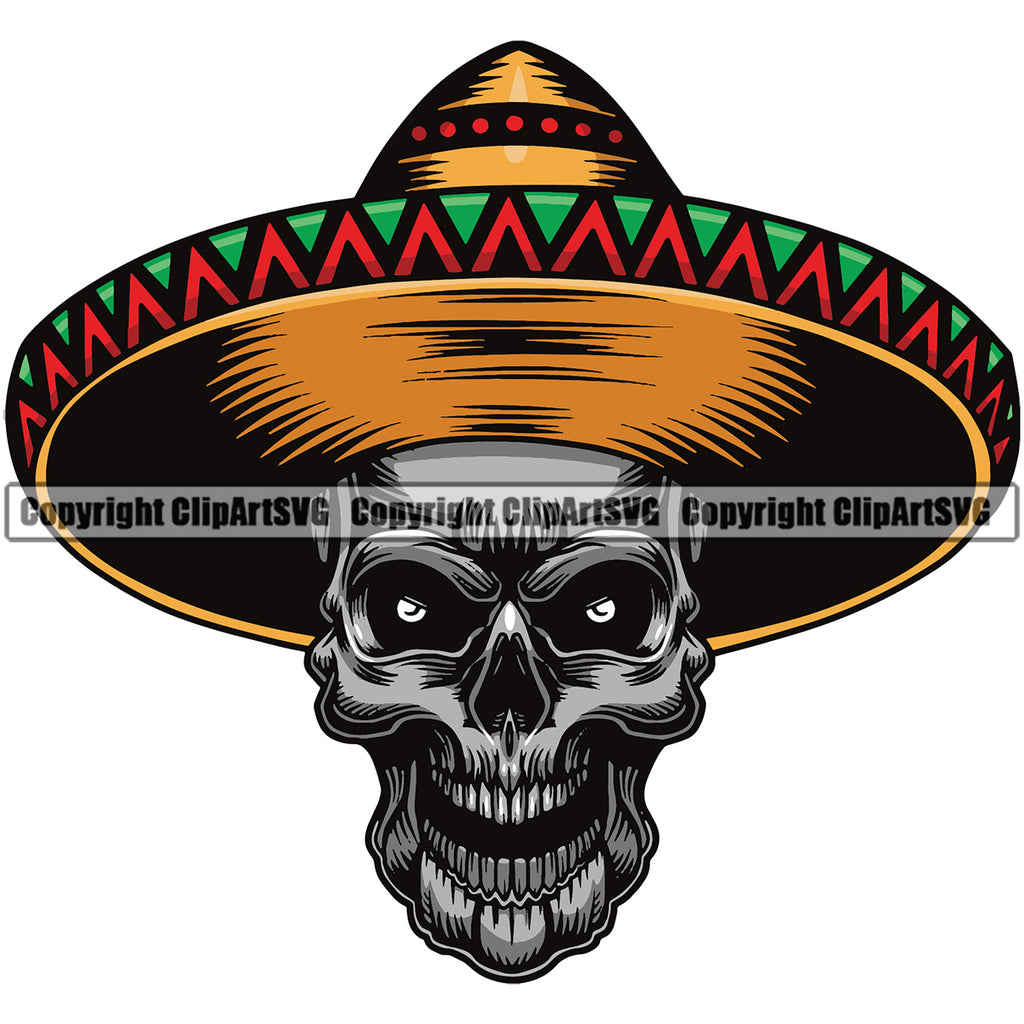 Mexican skull in sombrero hat and red neckerchief isolated Vector Cinco de  Mayo day of dead symbol Stock Vector Image  Art  Alamy