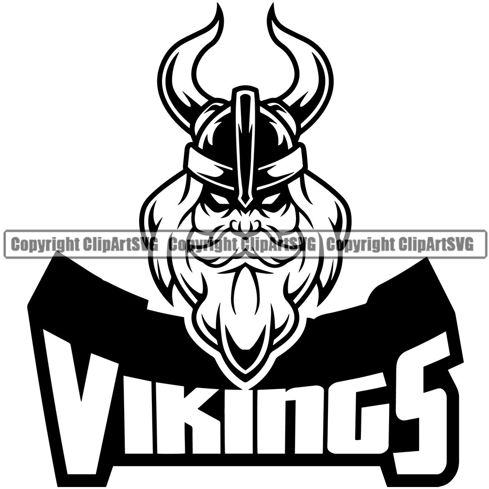 Vikings Beard Mustache Mascot Ancient Viking Helmet Military Soldier ...