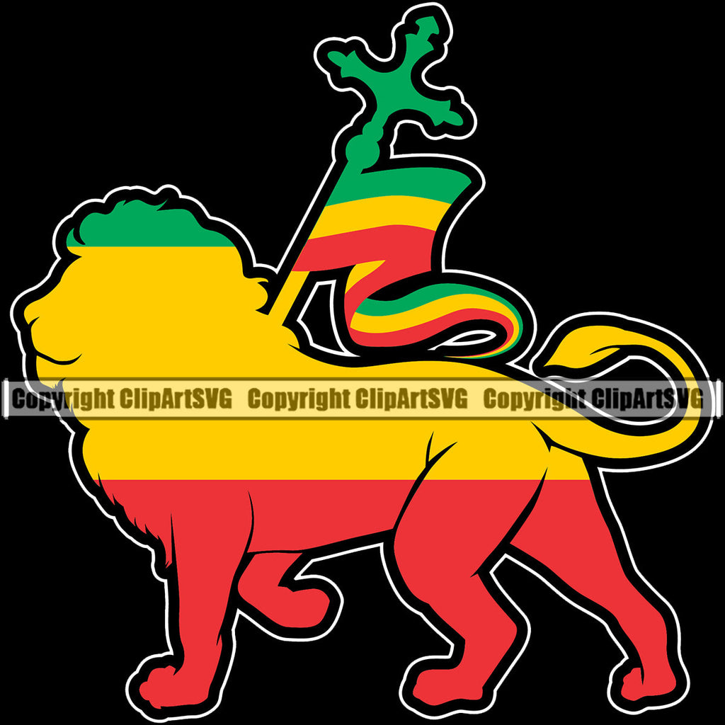 Rasta Reggae Lion Lions Flag Rastafarian Rastafari Pride Jamaica ...
