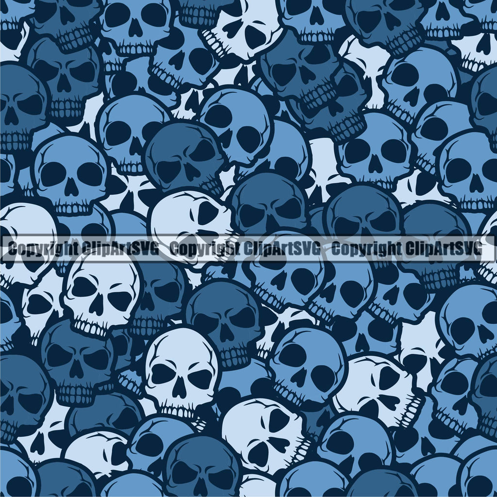 Scary Skull Skeleton Camo Camuflage Seamless Pattern Print Crossbones ...