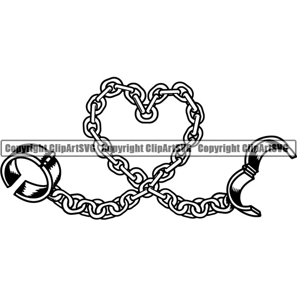 Design Element Metal Chain Link Heart Shackles Handcuffs ClipArt SVG ...