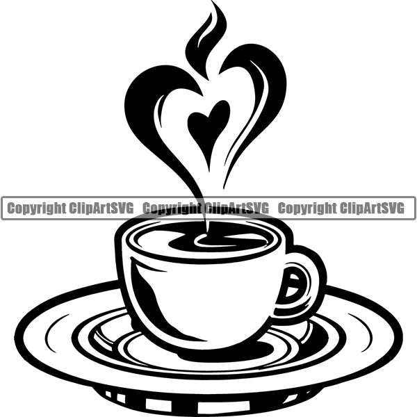 Download Coffee Tea Espresso Latte Cappuccino Heart Love Drink Drinking Caffeine Logo ClipArt SVG ...