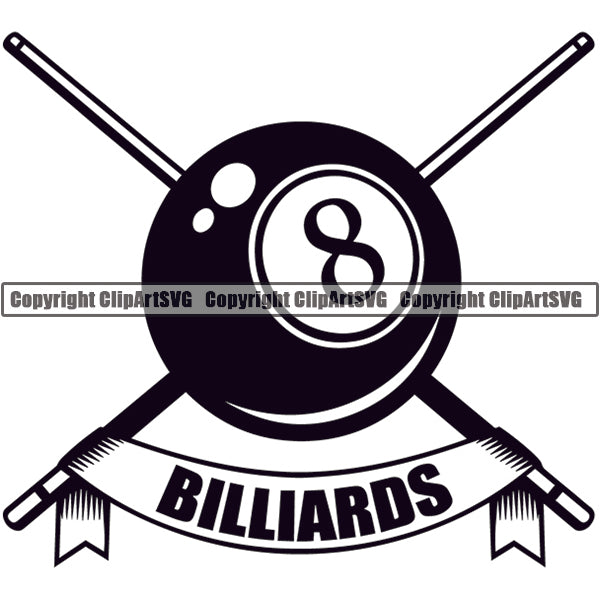 Billiards Pool 8-Ball Logo ClipArt SVG – ClipArt SVG
