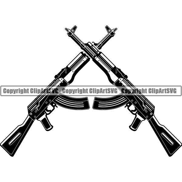 Download Military Weapon Gun Machine Assault Rifle AK-47 ClipArt ...