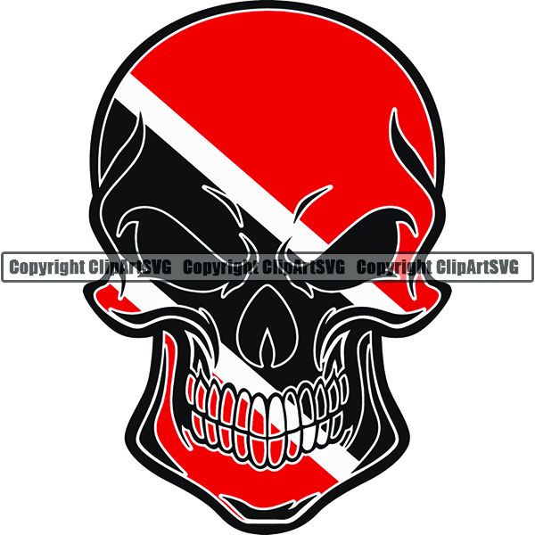 Download Country Flag Skull Trinidad and Tobago ClipArt SVG ...