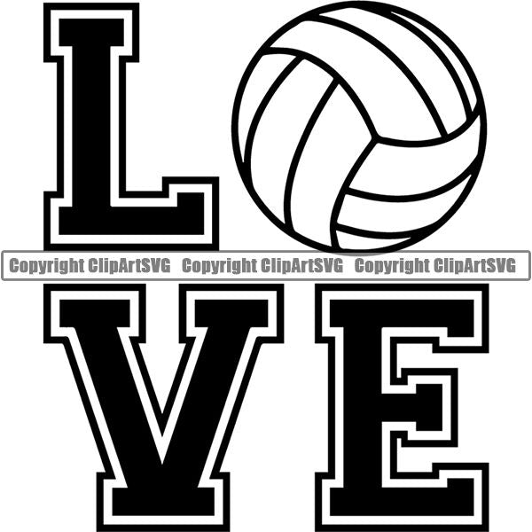 Sports Game Volleyball Love ClipArt SVG – ClipArt SVG