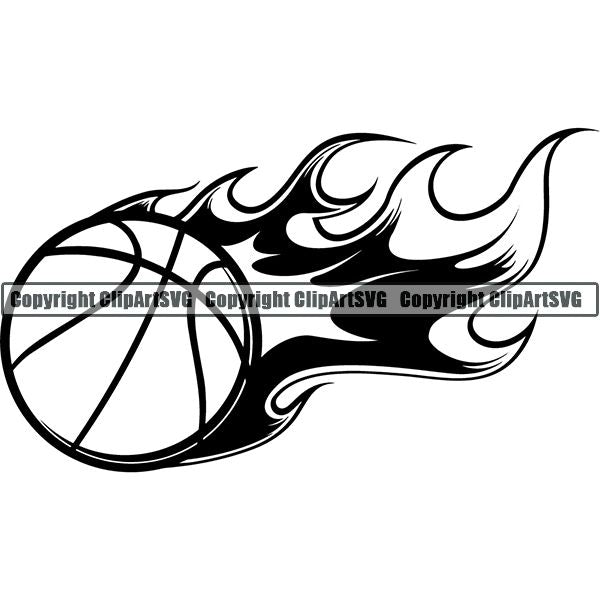 Sports Game Basketball Flame Ball ClipArt SVG – ClipArt SVG