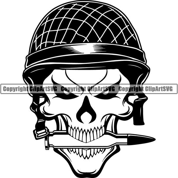 Military Weapon Soldier Hat Bullet Skull ClipArt SVG – ClipArt SVG