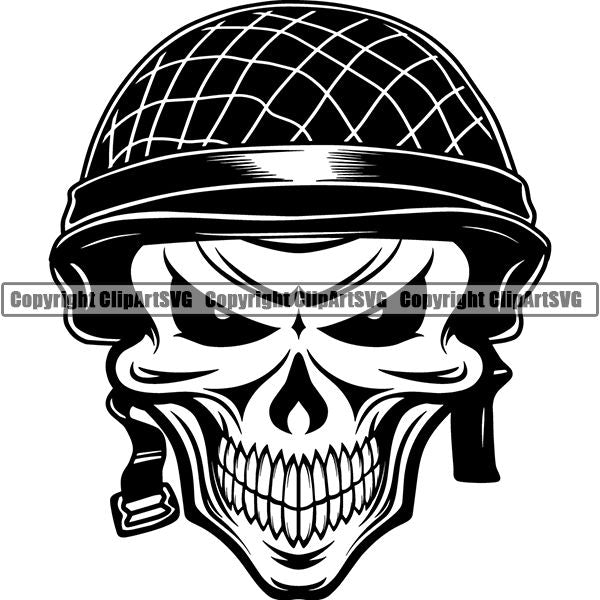 Military Weapon Soldier Helmet Army Skull ClipArt SVG – ClipArt SVG