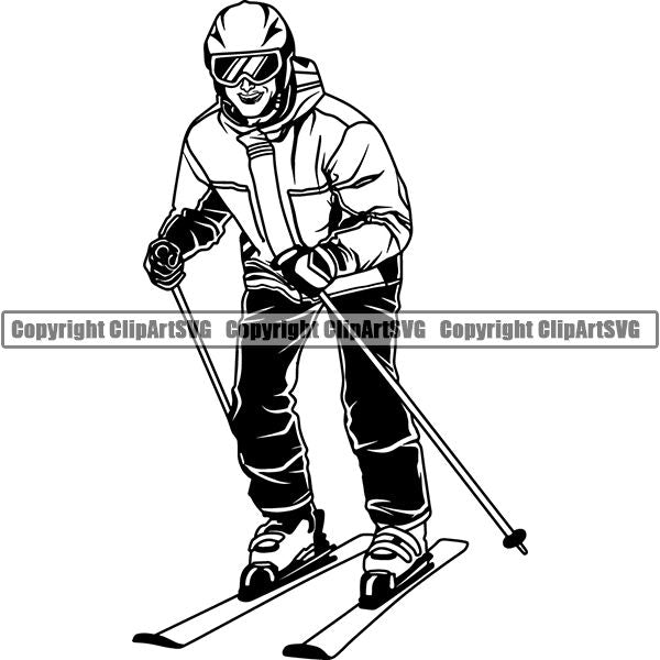 Download Sports Skiing Ski Snowboarding Snowboard Skier ClipArt SVG ...