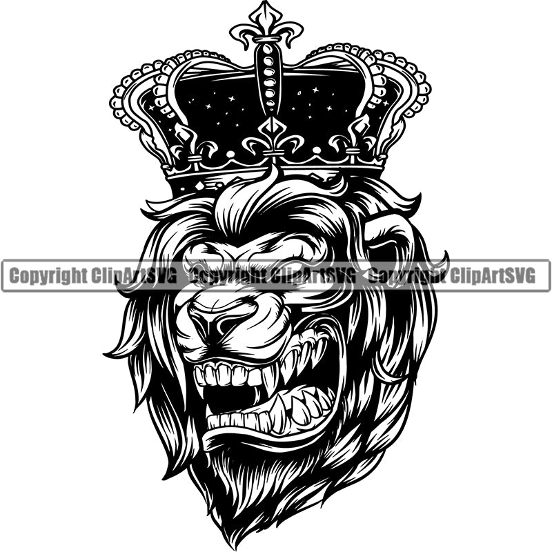 Download Lion Crown Jungle Big Cat Animal ClipArt SVG - ClipArt SVG