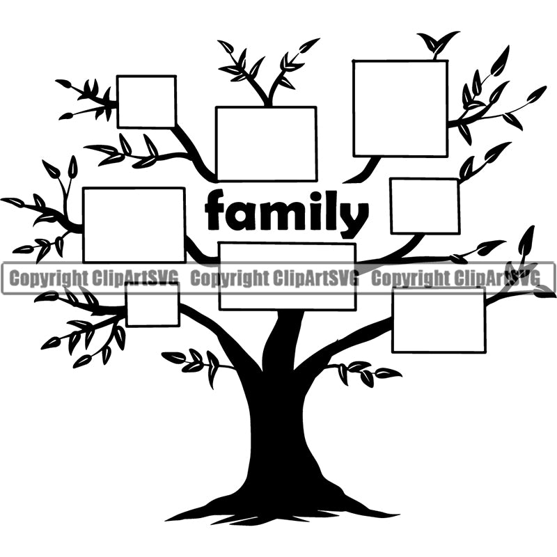 Element Stationary Wall Poster Family Tree ClipArt SVG – ClipArt SVG