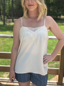 cream lace cami