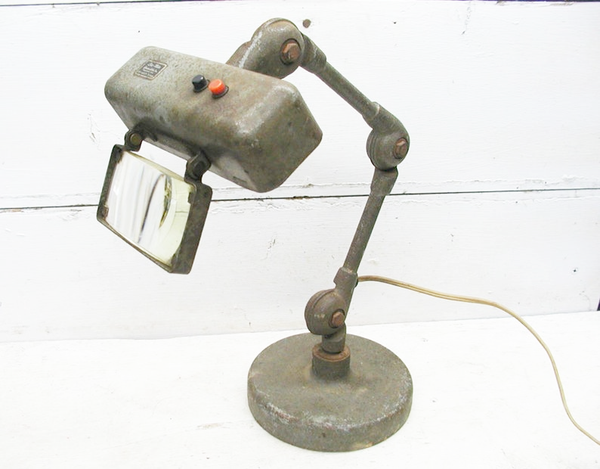 Vintage Stocker And Yale Industrial Desk Lamp With Magnifier