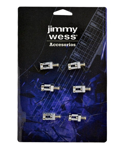 Jimmy Wess Silleta SGSD-02CR-CK para Guitarra Eléctrica, Cromada (6 pzas)