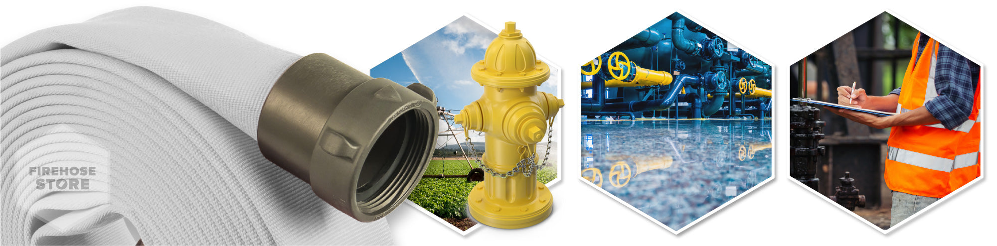 1-1-2 Inch x 100 Feet Fire Hydrant Hose Graphic Overview