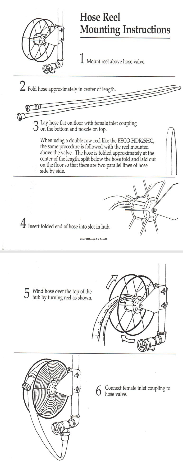 Fire Hose Reel Wall Mounting Instructions