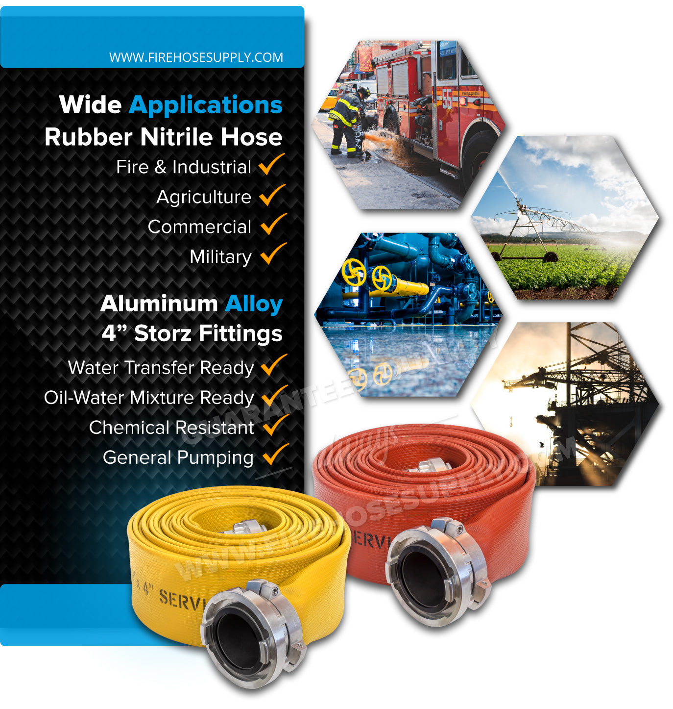 4 Inch Fire Hose Rubber Storz Industrial Applications